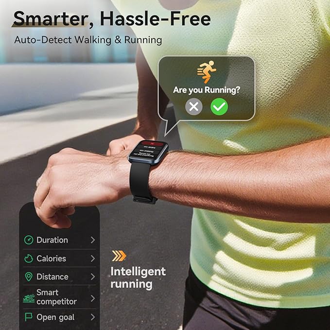 Smart Watches for Women Men, 1.85" Screen Smartwatch Compatible iPhone Android Phone Answer/Make Call, 24/7 SpO2 Sleep Heart Rate Monitor,3ATM Waterproof, Fitness 120+Sport (2 Bands Included)