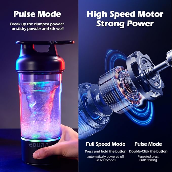 Electric Protein Shaker Bottle, 25.4 Oz Pulse Blender Bottles For Protein Mixes, | Tritan | Bpa Free| Portable Mixer Cup, Rechargeable Shake Cups And Meal Replacement Shakes(White)