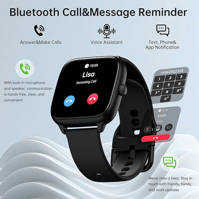 Fitness Tracker Answer/Make Calls, Smart Watch with Blood Pressure, Blood Oxygen, 24/7 Heart Rate Monitor, 120+ Sport Mode Activity Tracker, Waterproof Sleep Tracker for Women Men