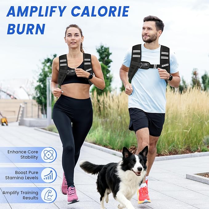 Weighted Vest Woman, 6/8/12/16/20/25/30 LB Womens Weight Vest for Walking, Strength Training Body Plus Weight Vests for Female Men, Reflective Stripe Fitness Vest for Workout Running Jogging