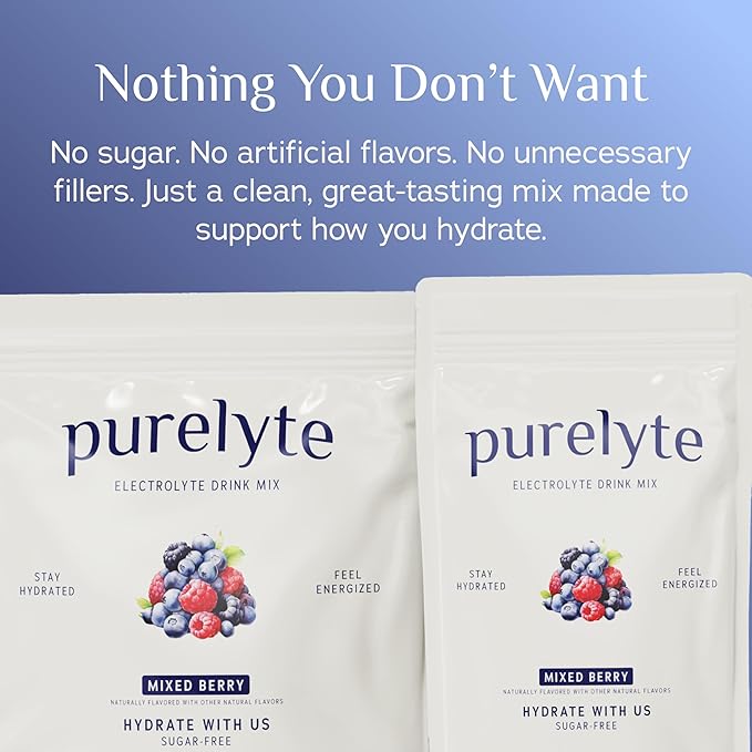 Electrolyte Drink Mix – Sugar-Free Hydration Powder Packets – Clean Electrolytes with Trace Minerals – Keto, Vegan, Gluten-Free – No Artificial Sweeteners – 12 Sticks – Mixed Berry