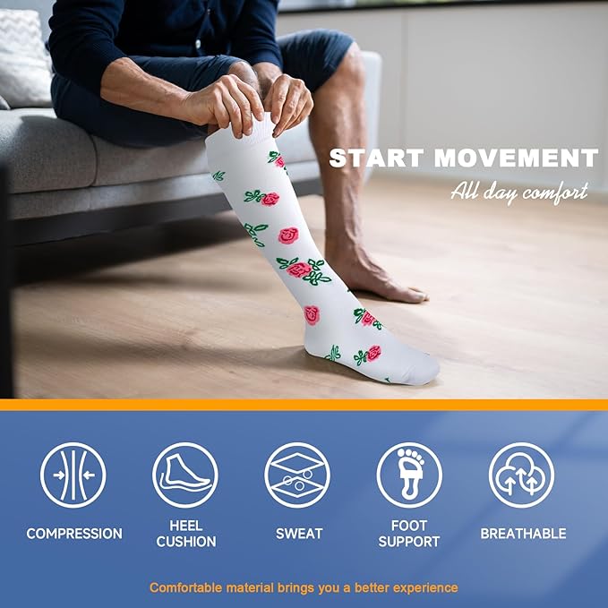 bropite Compression Socks for Women & Men Circulation-Support Knee High Socks 20-30 mmhg-Best for Running,Medical,Nurse,Travel