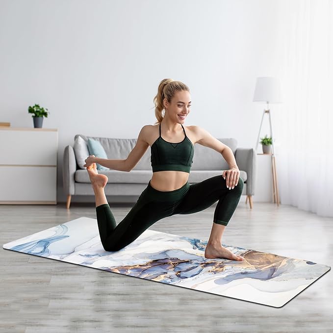 FOLAI Extra Thick Yoga Mat 6mm - Non-Slip Exercise Mat for HIIT, Pilates & Home Workouts & Workout with Free Carry Strap