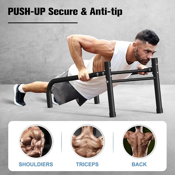 RELIFE REBUILD YOUR LIFE Dip Station Functional Heavy Duty Dip Stands Fitness Workout Dip bar Station Stabilizer Parallette Push Up Stand