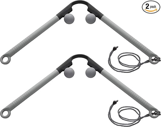 Body Back AccuMassage - Dual Pressure Point Massage Tool & Massage Hammer - 2 in 1 Design - Shiatsu Neck Massager Tool, Golf Ball Percussion Massager for Deep Tissue (2 Pack)