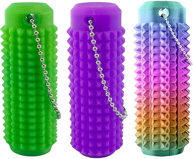 3PC Little Ouchies Fidget Toys Adults, Pain Stim Fidget Anxiety Relief Pain Stim Pocket Sensory Toys for Anxiety and Stress Reduction,Portable Travel Stress Relief Spiky Fidget Keychain (Style-2)