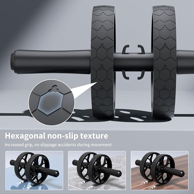 Ally Peaks Ab Roller Wheel with Adjustable Resistance,Automatic Rebound Abs & Core Workout Equipment for Beginners,All Levels & Post-Exhaustion Detachable Strength Training with Knee Pad.Ab wheel roller for men women