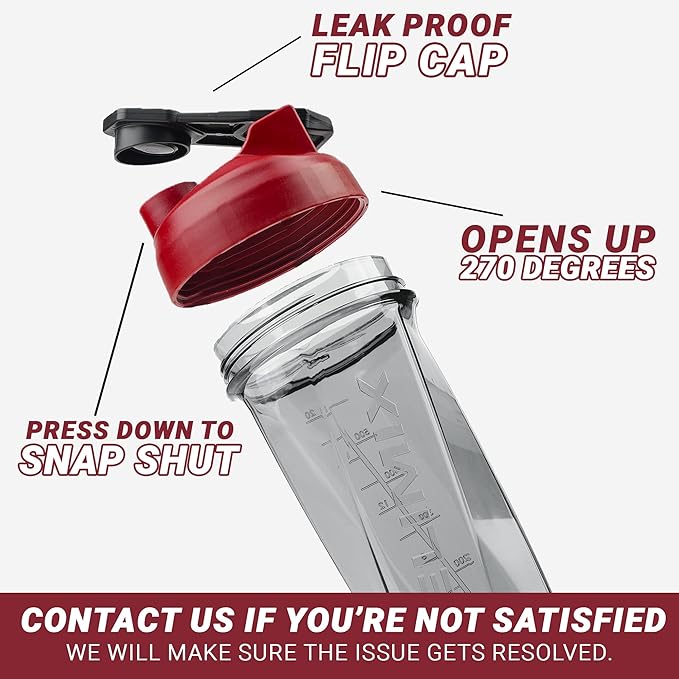 HELIMIX 2.0 Vortex Blender Shaker Bottle Holds upto 28oz | No Blending Ball or Whisk | USA Made | Portable Pre Workout Whey Protein Drink Shaker Cup | Mixes Cocktails Smoothies Shakes | Top Rack Safe