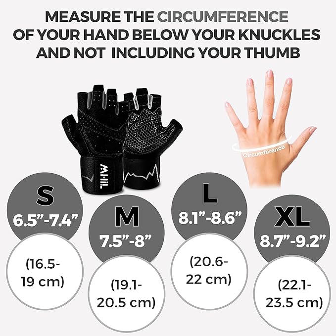 MhIL Workout Gloves for Women โ Breathable Gym Gloves for Women with Palm Protection and Enhanced Grip โ Padded Weight Lifting Glove for Womens with Wrist Wraps Support Weightlifting Exercise Cycling