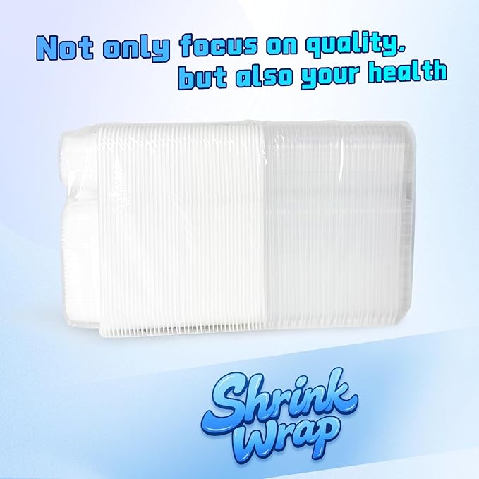 YANGRUI Food Containers with Lid 40 Pack 34 oz - Reusable Shrink Wrap 4 Compartment Leakproof Takeout | BPA Free Flexible PP Plastic Container | Dishwasher & Microwave Safe Hotel Grade White To Go Box