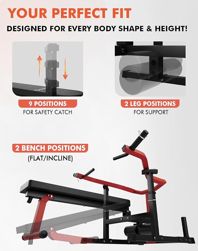 GMWD Chest Press Machine, 1050LBS Bench Press Machine with Independent Converging Arms, Adjustable Flat Incline Bench for Chest, AB Workouts, Shoulder Home Gym Equipment, V1