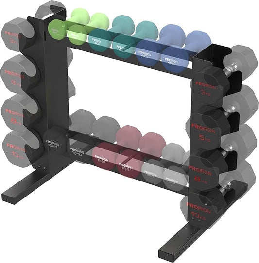 PROIRON Compact Dumbbell Rack with Stable Base, Heavy Duty Steel Weight Rack for 20 Dumbbells Storage, 6-Tier Weight Holder Home Gym Dumbbells Kettlebells Organizer, 450lb (Rack Stand Only)