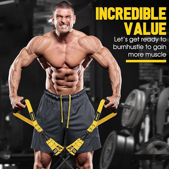 Heavy Resistance Bands for Working Out, 300lbs/360lb/420lb Exercise Bands Workout Bands with Handles, Door Anchor, Ankle Straps, Home Gym Workout Equipment for Men Fitness Strength Training Stretching