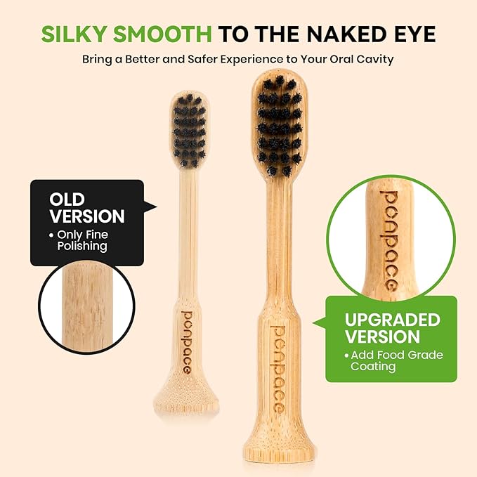 Bamboo Toothbrush Heads Compatible with Gleem, Soft Castor-Oil Bristles, Biodegradable Toothbrush Replacement Heads, Eco-Friendly & Daily Cleaning