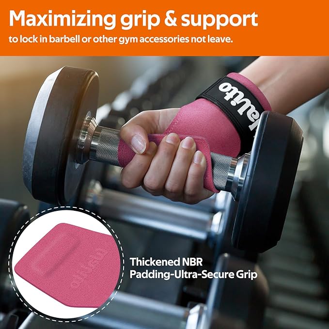 WALITO Weight Lifting Wrist Strap, Double Leather Weightlifting Wrist Straps for Gym Strength Training, Neoprene Padded Wrist Wraps - for Men & Women (Pair)