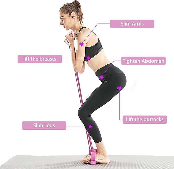 Multi-Function Tension Rope Band & Pedal Puller Resistance Band, 6-Tube Elastic Yoga Pedal Puller Resistance Band, for Abdomen/Waist/Arm/Leg Stretching Slimming Training
