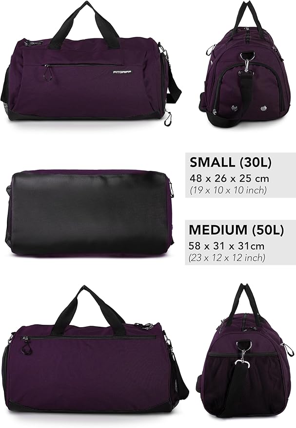 Fitgriff® Gym Bag for Men & Women with Shoe & Wet Compartment - Duffle Bag for Travel, Sports, Fitness & Workout