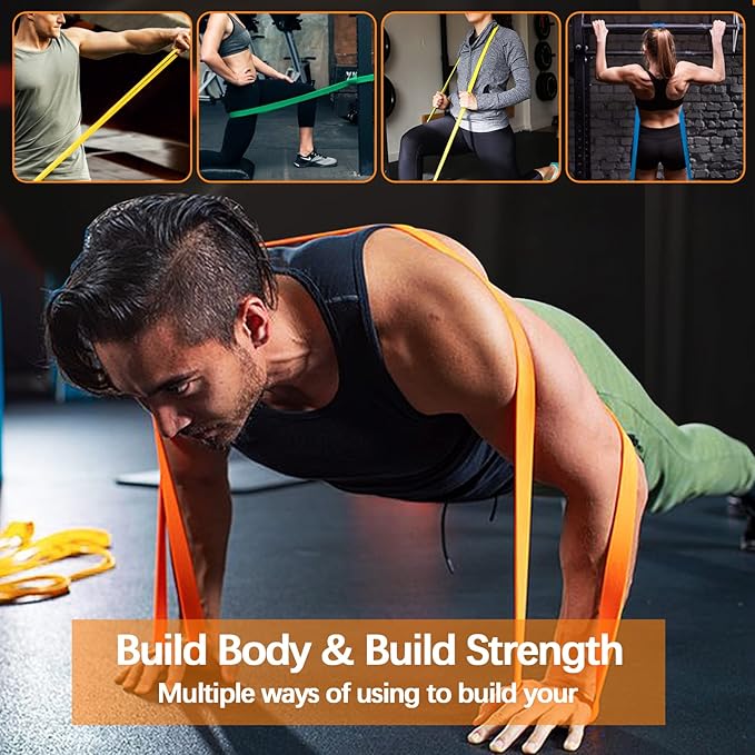 Resistance Bands Set, Pull Up Assist Bands - Stretch Resistance Band - Mobility Band Powerlifting Exercise Bands for Resistance Training, Physical Therapy, Home Workouts