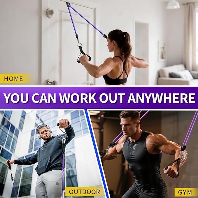 WHATAFIT Resistance Bands, Exercise Bands,Resistance Bands for Working Out, Work Out Bands with Handles for Men and Women Fitness, Strength Training Home Gym Equipment