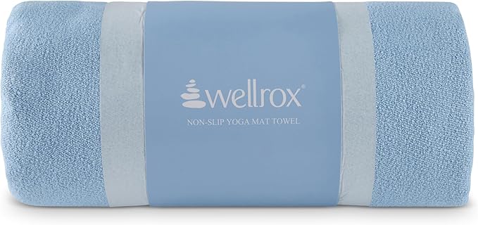 Yoga Mat Towel Non Slip - Ultra Absorbent Super Soft Microfiber Hot Yoga Towel Non Slip for Pilates & Fitness (74β x 26β, Blue)