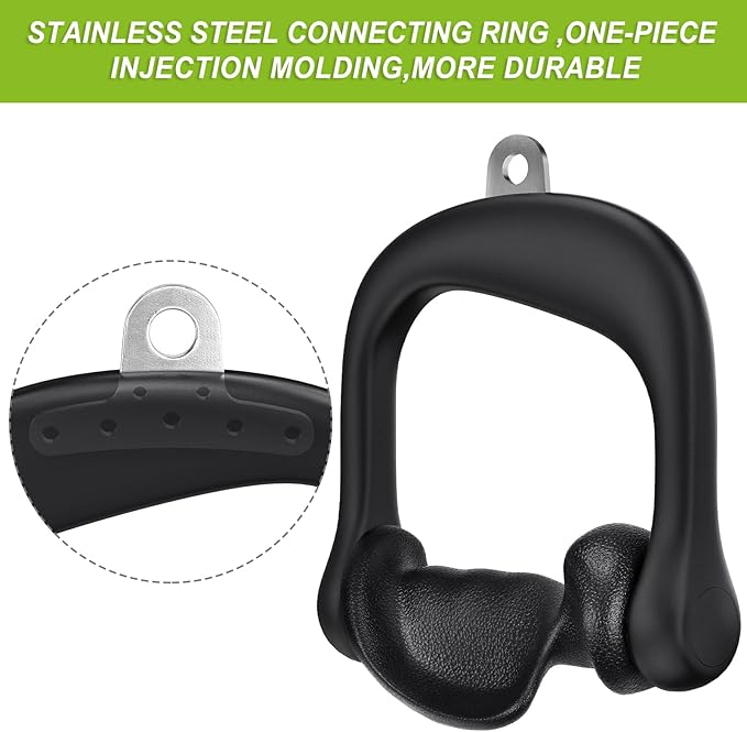 Kipika Heavy Duty Double D Handle, V Bar Cable Attachment, Row Attachment for Cable Machine, Non-Slip and Comfortable, Solid Aluminum Alloy Grip, Cable Machine Accessories for Home Gym…