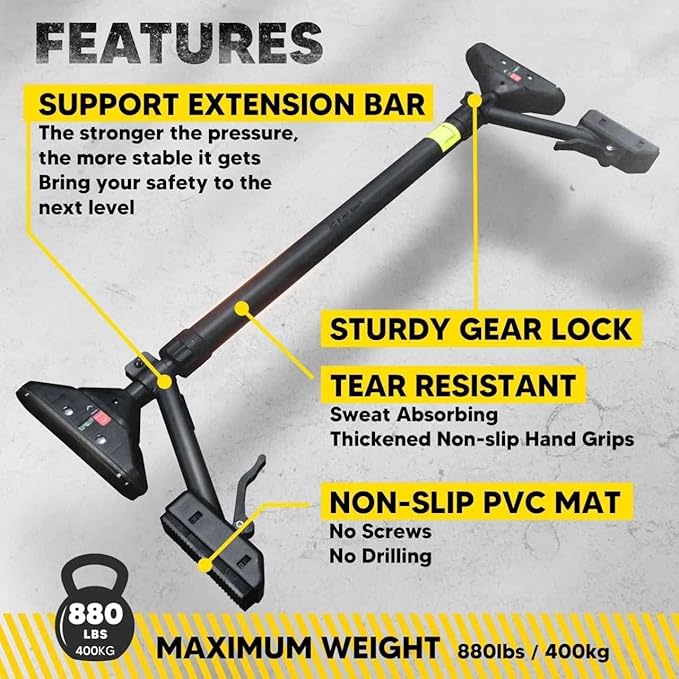 Pull Up Bar/Chin up bar Upper Body Workout Bar, Super load-bearing: Dual Security Locking, Two-way Support Fitness Strength Training Equipment
