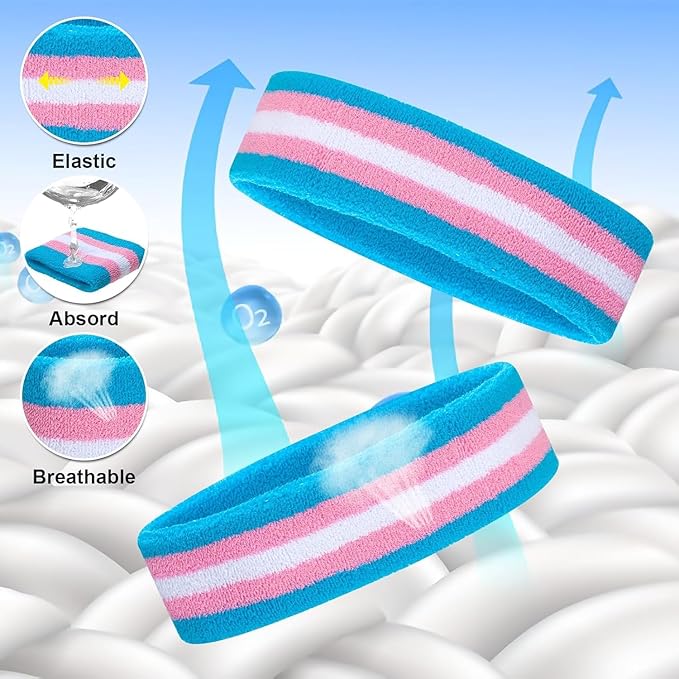 ONUPGO 6 Pieces Sweatbands Set - Sports Headbands Wristbands for Men & Women,Cotton Terry Cloth Sweatband for Tennis,Basketball,Gym,Working Out - Moisture Wicking Elasticity