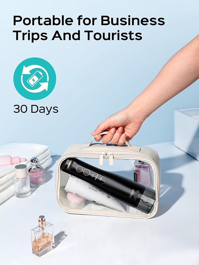 COSLUS Portable Water Flosser for Teeth: 10 Pressure Settings Professional Water Dental Pick for Orthodontic, Braces & Sensitive Gums - Cordless for Travel Use, for Adults Teens, BPA-Free, E40