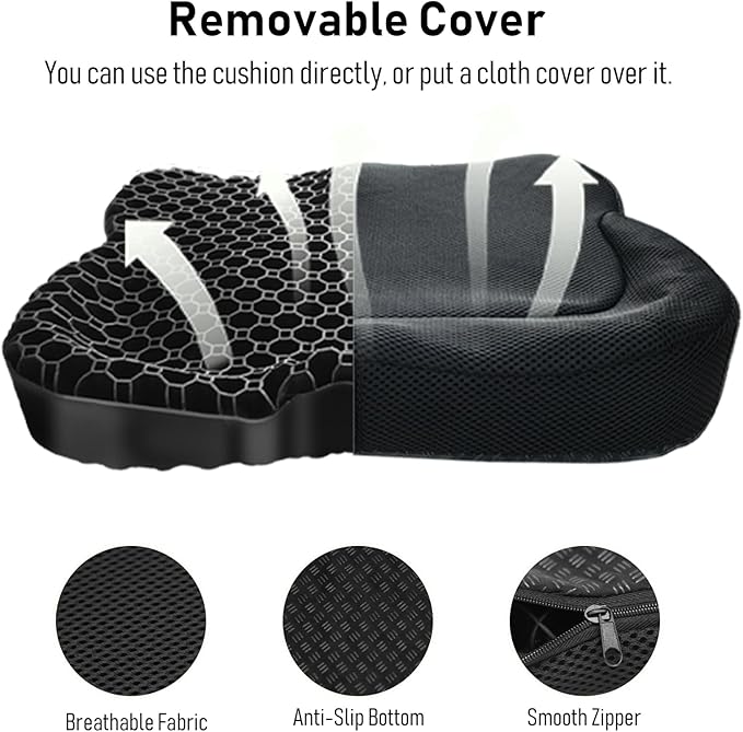 Kayak seat Cushion Waterproof Kayak seat Cushion Kayak Fishing Accessories Waterproof Gel Boat seat Cushion Anti Slip Coccyx Sciatica Relief Double-Layer Gel Cushion Design Thickened