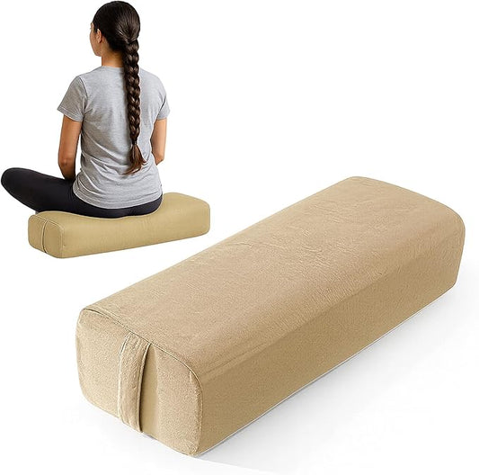 Yoga Bolster Pillow Rectangular Meditation Cushion Cotton