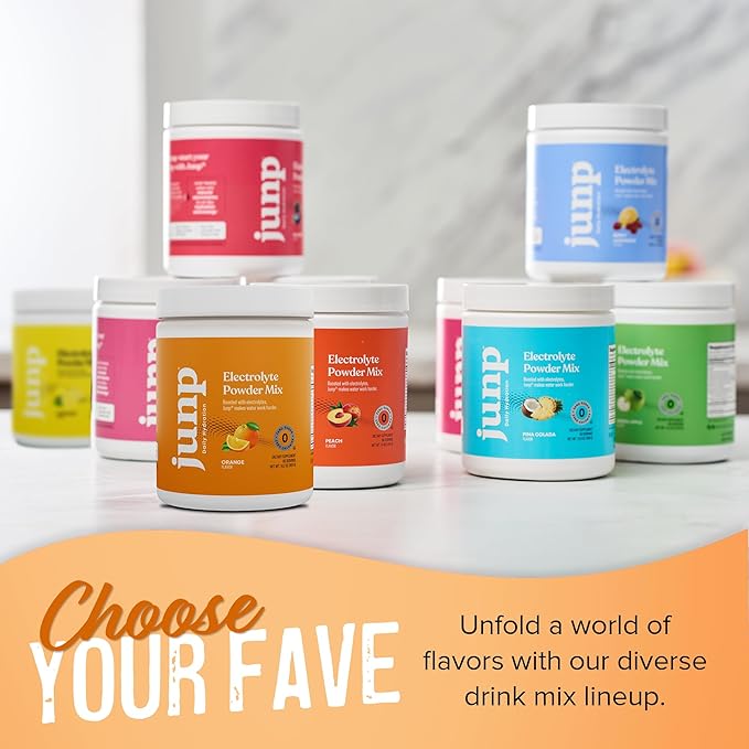 JUNP Electrolytes Powder No Sugar No Carbs, Sweet Tangy Citrus Orange Keto Electrolyte Drink Mix, Potassium & Salt Hydration Powder Electrolytes Zero Calorie Sugar Free Electrolyte Powder, 90 Servings