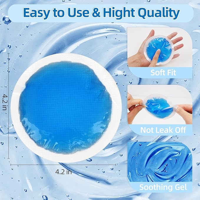 Tutmyrea Reusable Ice Packs - 48 Soft Small Cold Compress for Injuries, Face, Breast, Allergies & Small Wounds