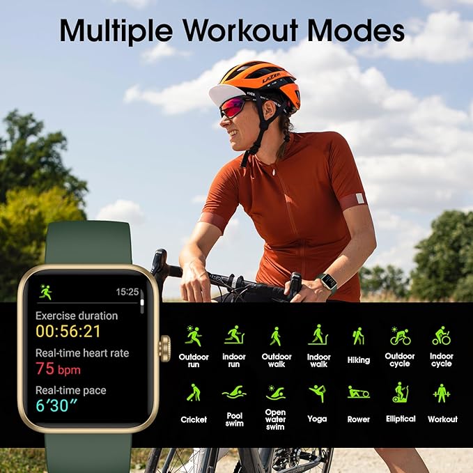 Smart Watch, Fitness Tracker with 45mm Touch Screen, Heart Rate Monitor, Blood Oxygen, Sleep Tracking Fitness Watch 5ATM Waterproof Smartwatch for Women Men Compatible with Android iOS