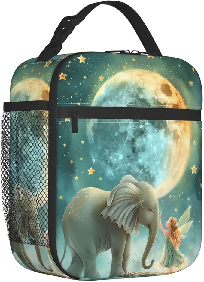 Insulated Lunch Box for Women Men, Elephant Theme Lunch Box Reusable Portable Lunch Bag Cooler Tote Waterproof Lunch Container for Office Picnic Work Travel