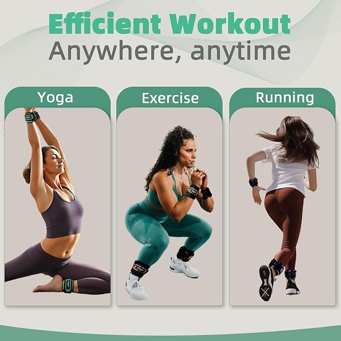 Frelaxy Ankle Wrist Weights for Women Men Kids, Comfy& Adjustable Leg Arm Weights Set for Walking, Gym, Yoga, Pilates, Dance, Cardio & Strength Training 1lb 2lbs 3lbs 1 Pair
