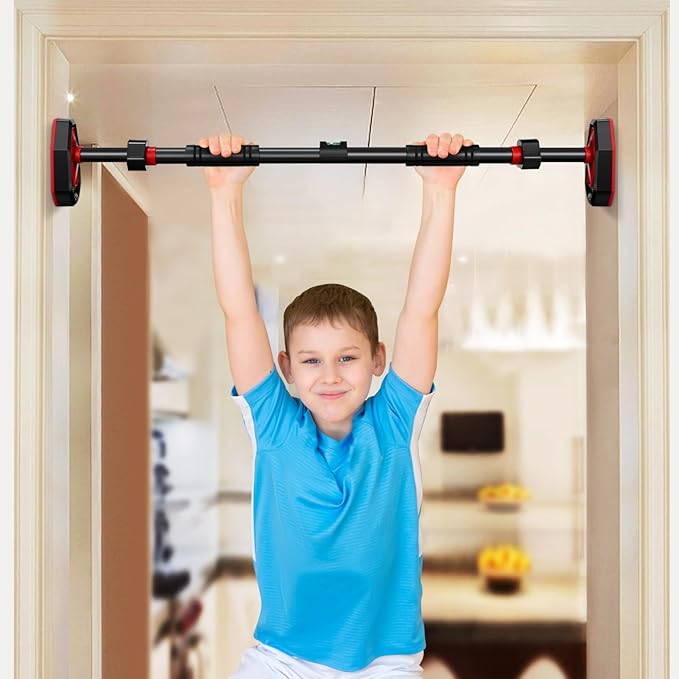 Gadpiparty Pull Up Bar for Doorway -Heavy Duty 440LBS, No Screws for Renters & Home Gym, Adjustable 27.5-39 Inch, Easy Install Secure Lock