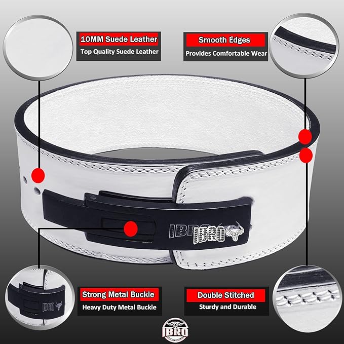 IBRO Powerlifting Lever Gym Belt – Power 8MM, 10MM or 13MM Extreme Heavy Duty Genuine Leather Belts - Squats Deadlifts Bodybuilding Weight Lifting IPF Power Lifting Strongman for Men