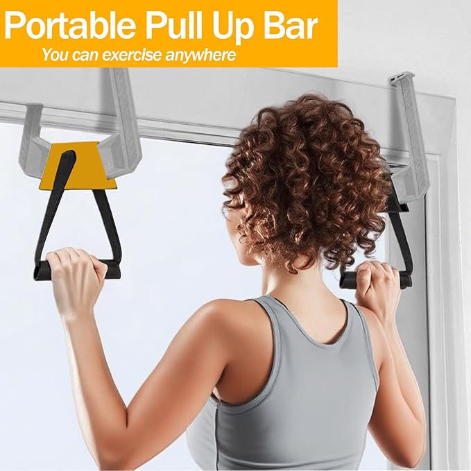 Portable Pull Up Bar - Adjustable Doorway Home Gym with 330lbs Capacity - No Screw Installation for Workout Anywhere - Lightweight Travel Fitness Equipment