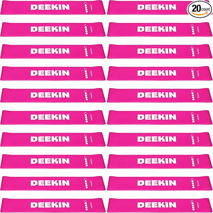 DEEKIN 20 Pcs Resistance Bands Resistance Loop Exercise Bands Exercise Equipment Elastic Drap Ring for Women and Men Home Fitness, Gym, Yoga