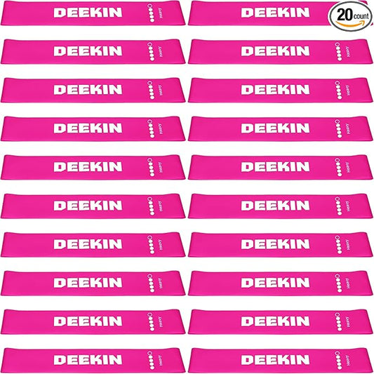 DEEKIN 20 Pcs Resistance Bands Resistance Loop Exercise Bands Exercise Equipment Elastic Drap Ring for Women and Men Home Fitness, Gym, Yoga