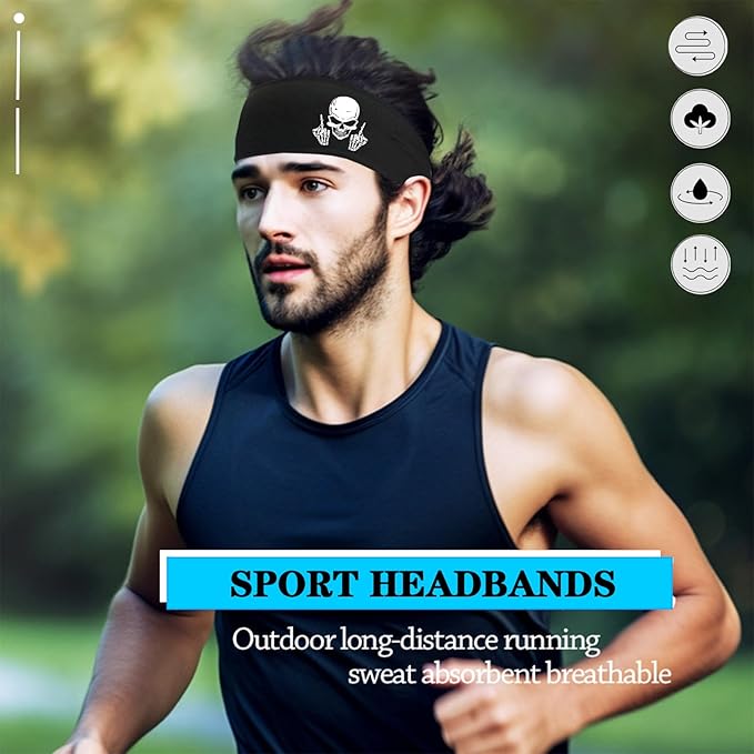 Sports Headbands for Men 3pcs Sweat Bands Headbands Men Sweatbands for Mens Women Running Head Bands Hairband