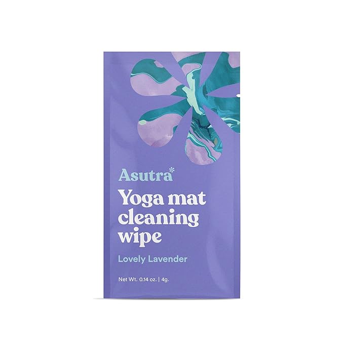 ASUTRA Yoga Mat Wipes (Lovely Lavender), Individually Wrapped Wipes 1 Box (30 Wipes)- No Slippery Residue, Deep-Cleansing for Fitness Gear & Gym Equipment