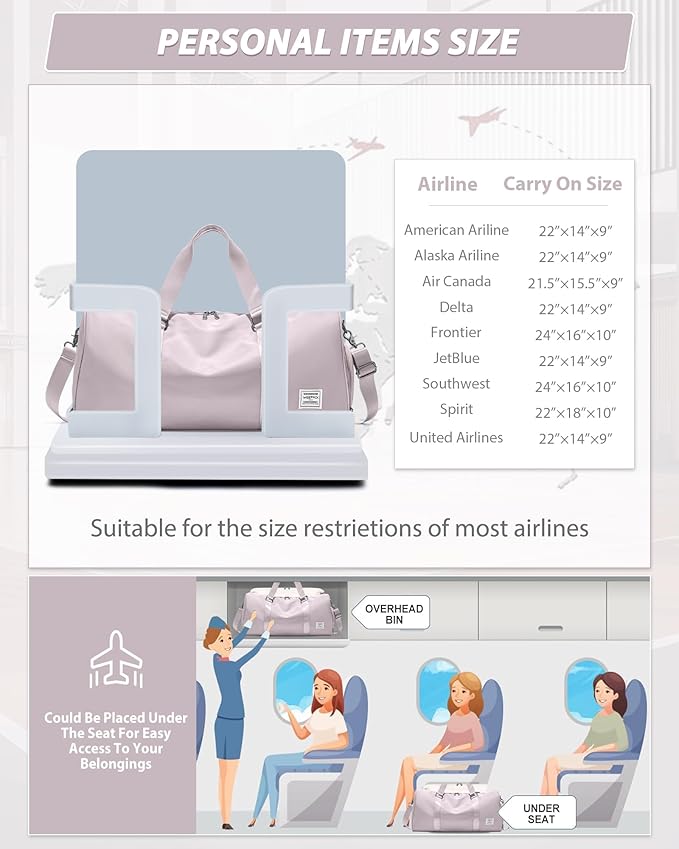 Gym Bag Womens,Travel Duffel Carry on Bag Sport Tote Bag Weekend Overnight Bag