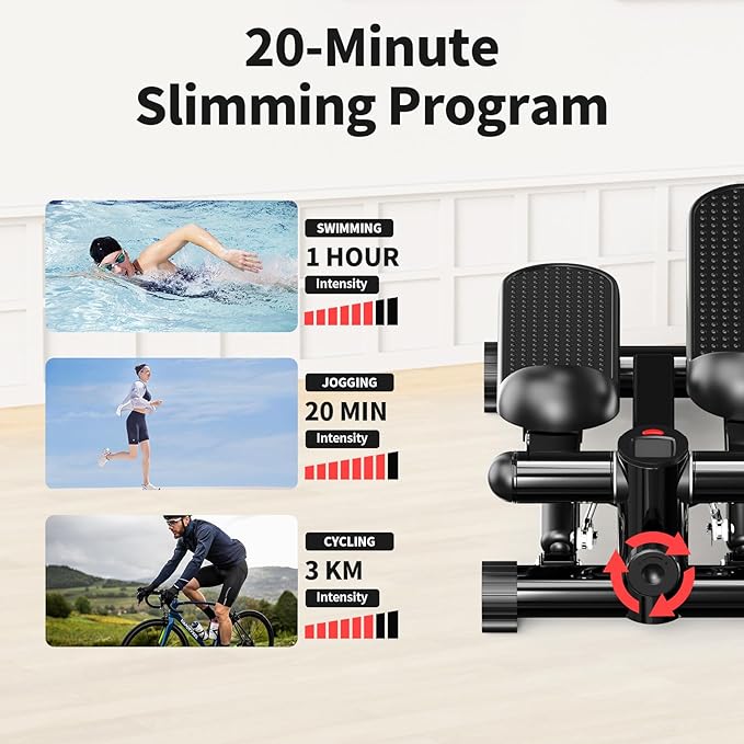 Total Body 2-in-1 Stepper Machine, Total Body Workout, Adjustable Hydraulic, Resistance Bands