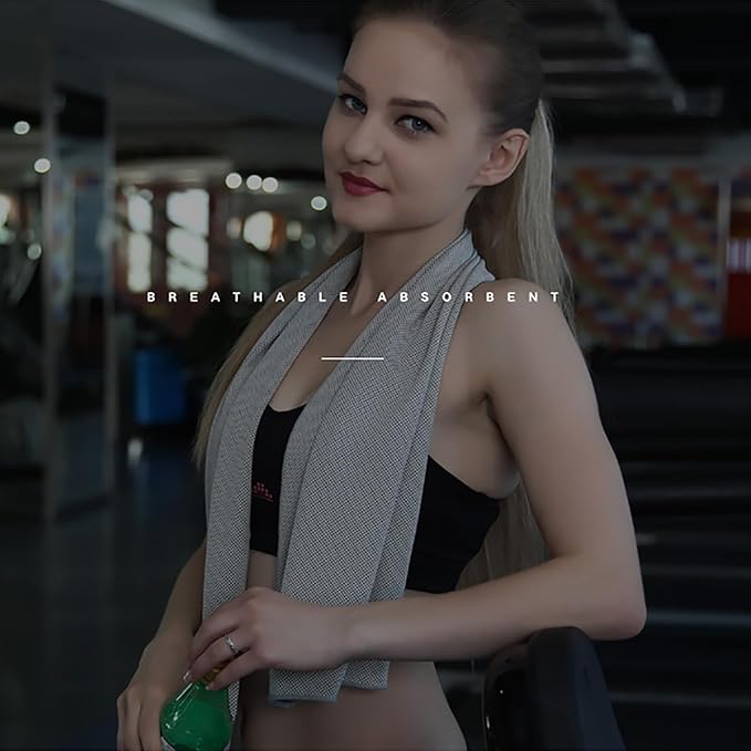 Peicees 20 Pack Microfiber Neck Cooling Towels Sports Sweat Towels Sweat Headband for Travel Beach Swimming Camping Climbing Gym Yoga Workout Backpacking, Gray