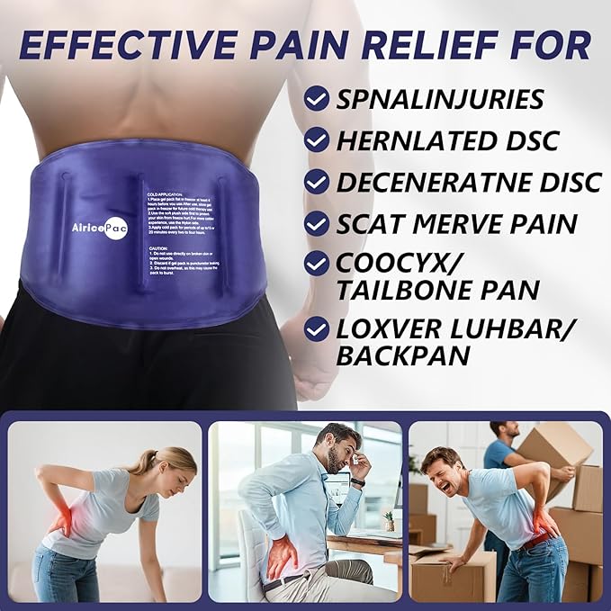 Large Ice Pack for Injuries Reusable Gel for Lower Back, Cold Packs Wrap for Shoulder, Knee, Elbow, Hip, Leg, Soft Cold Compress,16 × 9"