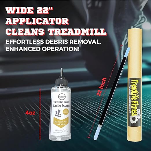 TreadLife Fitness Treadmill Maintenance Kit | 1 Year Supply of Treadmill Lubricant for Belt | 100% Silicone Lube | Extra Wide TruLube Applicator Wand | Directions Included
