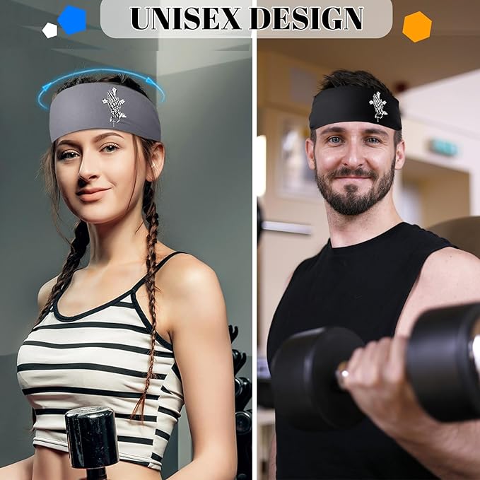 Sports Headbands for Men 3pcs Sweat Bands Headbands Men Workout Headband for Mens Cooling Sweat Head Bands Hairband