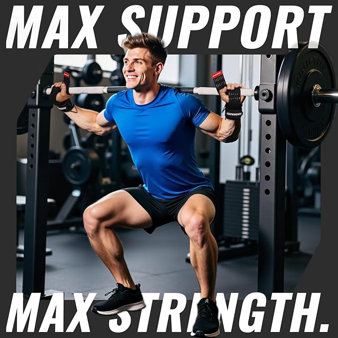 Weight Lifting Wrist Straps, Weight Lifting Straps, Wrist Straps for Weightlifting, with Neoprene Padded Wraps, Double Layer Cotton Hand Grips,Yellow Color, Gifts for Men and Women