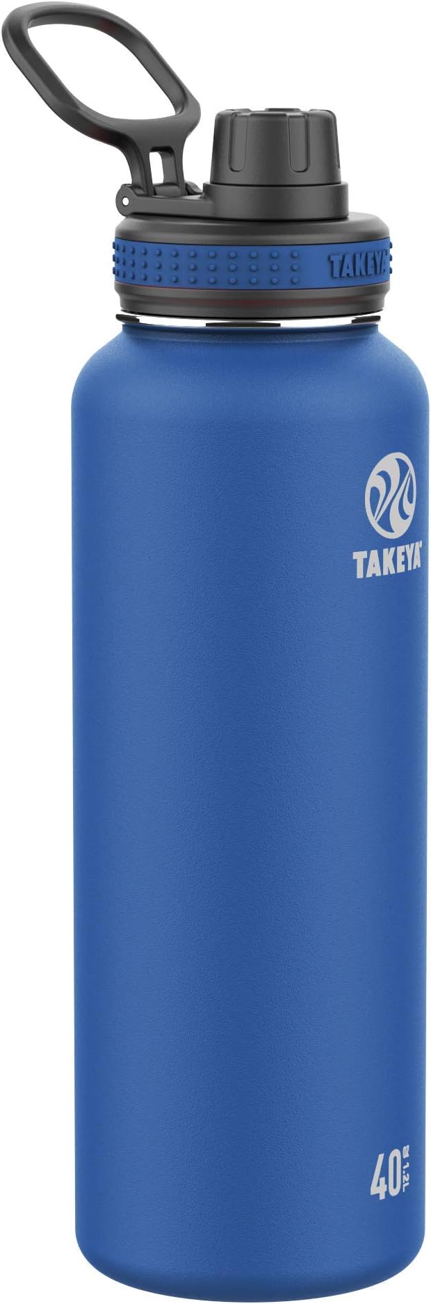 Takeya Originals 40 oz Vacuum Insulated Stainless Steel Water Bottle with Spout Lid, Navy